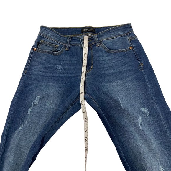 Judy Blue Mid Rise Relaxed‎ Fit Distressed Jeans Size 7 / 28 - Picture 8 of 9
